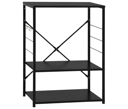 vidaXL virtuves plaukts, melns, 60x39,6x79,5 cm, inženierijas koks