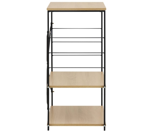 vidaXL virtuves plaukts, melns un ozolkoka krāsā, 60x39,6x79,5 cm