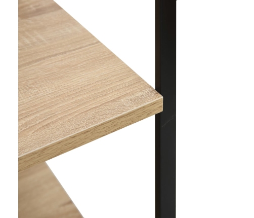 vidaXL virtuves plaukts, melns un ozolkoka krāsā, 60x39,6x79,5 cm