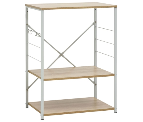 vidaXL virtuves plaukts, balts un ozolkoka krāsā, 60x39,6x79,5 cm