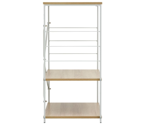 vidaXL virtuves plaukts, balts un ozolkoka krāsā, 60x39,6x79,5 cm