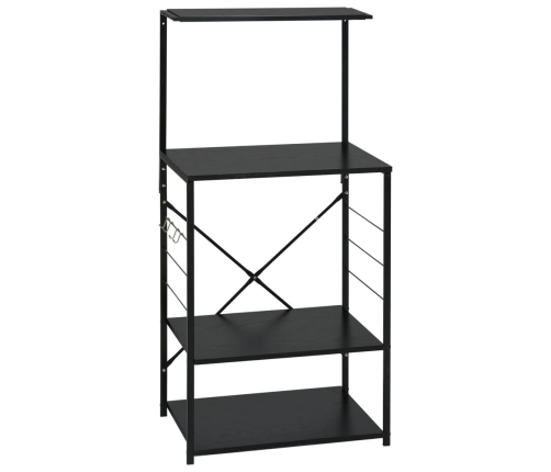 vidaXL virtuves plaukts, melns, 60x39,6x123 cm, inženierijas koks