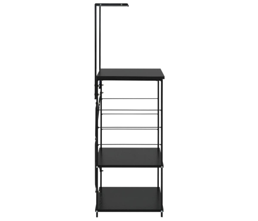 vidaXL virtuves plaukts, melns, 60x39,6x123 cm, inženierijas koks