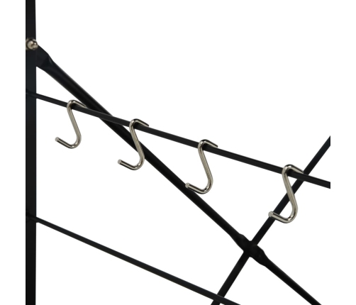 vidaXL virtuves plaukts, melns, 60x39,6x123 cm, inženierijas koks