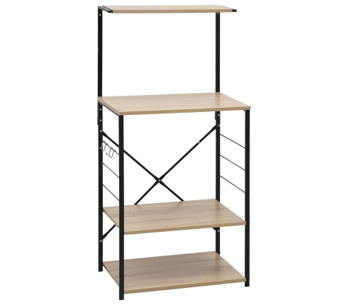 vidaXL virtuves plaukts, melns, ozola, 60x39,6x123 cm, koks