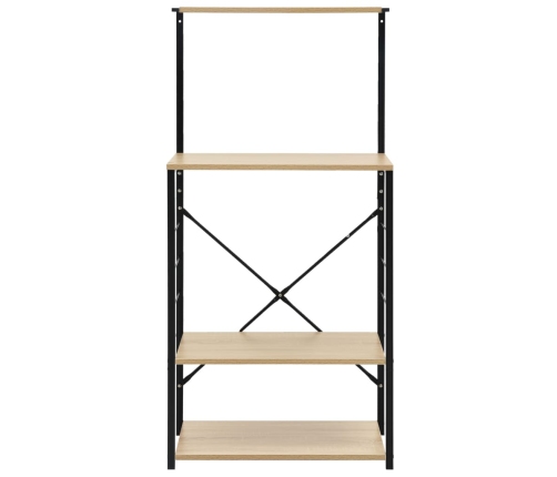 vidaXL virtuves plaukts, melns, ozola, 60x39,6x123 cm, koks