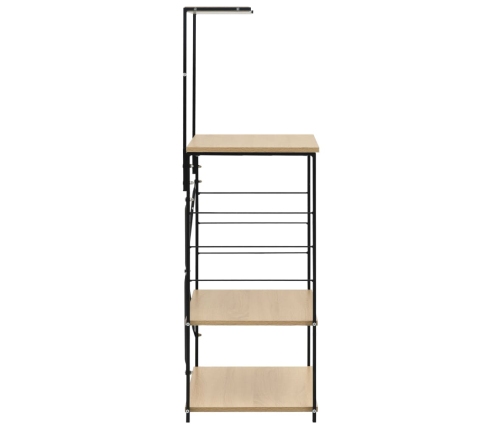 vidaXL virtuves plaukts, melns, ozola, 60x39,6x123 cm, koks