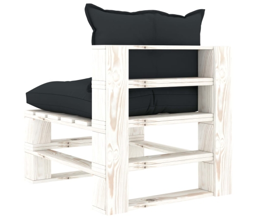 Vidējais Dārza Palešu Dīvāns Ar Pelēkiem Matračiem, Koks Vidaxl