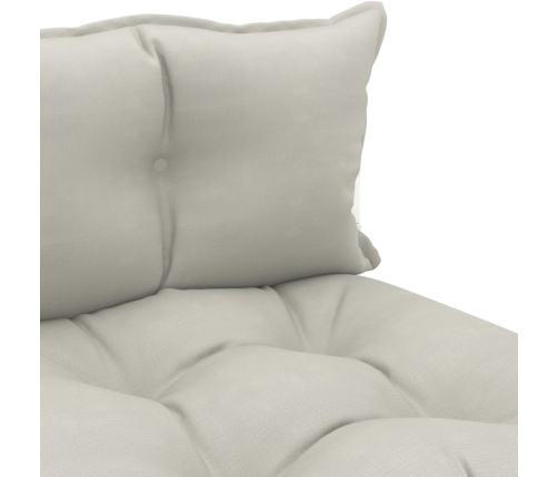 Vidējais Dārza Palešu Dīvāns Ar Pelēkbrūniem Matračiem, Koks Vidaxl