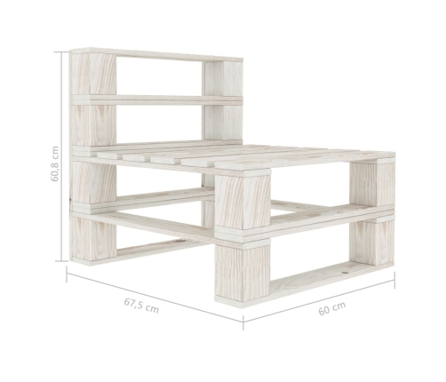 Vidējais Dārza Palešu Dīvāns Ar Krēmkrāsas Matračiem, Koks Vidaxl