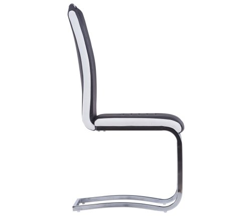 vidaXL virtuves galds un 4 krēsli, melna mākslīgā āda