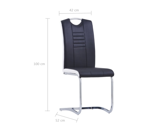 vidaXL virtuves galds un 4 krēsli, melna mākslīgā āda