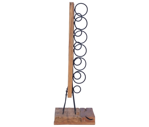 vidaXL vīna pudeļu plaukts 6 pudelēm, 35x35x100 cm, masīvs tīkkoks