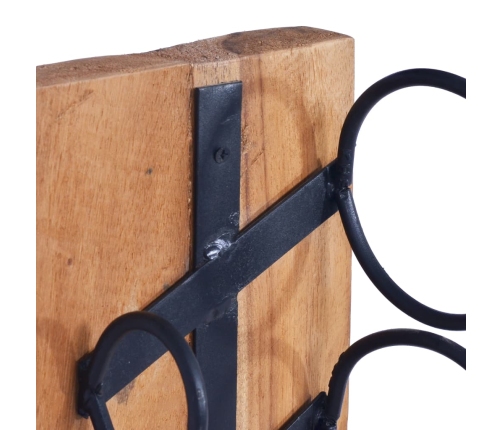 vidaXL vīna pudeļu plaukts 6 pudelēm, 35x35x100 cm, masīvs tīkkoks