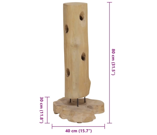 vidaXL vīna pudeļu plaukts 8 pudelēm, 40x30x80 cm, masīvs tīkkoks