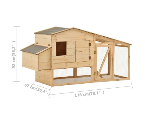 vidaXL vistu būris, 178x67x92 cm, priedes masīvkoks