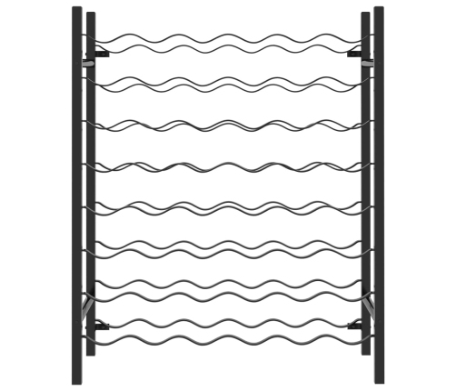 vidaXL vīna pudeļu plaukts, 48 pudelēm, melns metāls