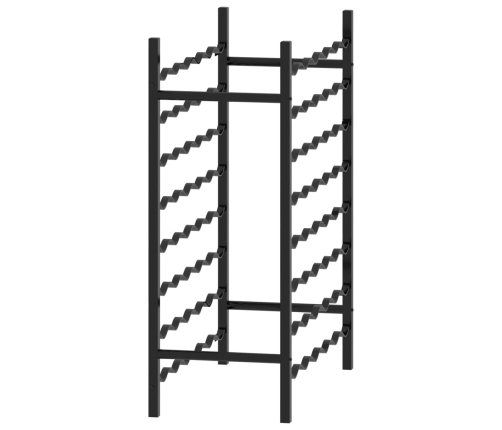 vidaXL vīna pudeļu plaukts, 48 pudelēm, melns metāls