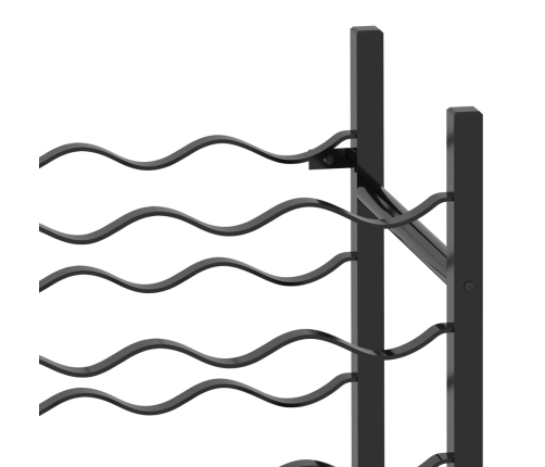 vidaXL vīna pudeļu plaukts, 48 pudelēm, melns metāls