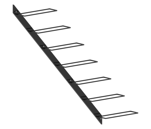 vidaXL vīna pudeļu sienas plaukts 7 pudelēm, melns metāls