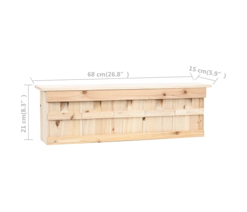 vidaXL zvirbuļu māja ar 5 nodalījumiem, 68x15x21 cm, egles koks