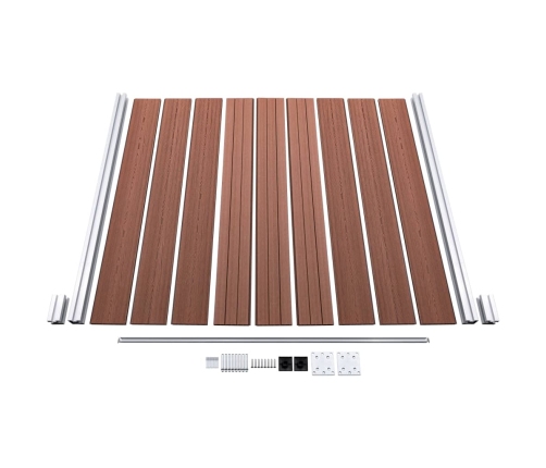 Dārza Žogs, 1 Kvadrāta, 1 Slīps Panelis, 273X186 Cm, Brūns Wpc Vidaxl