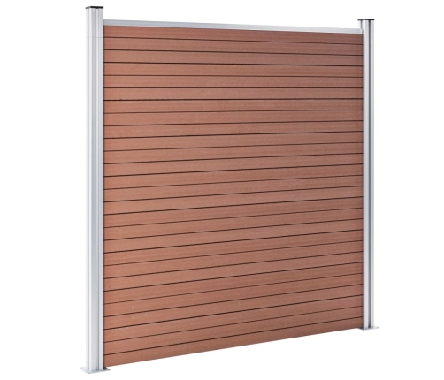 Dārza Žogs, 1 Kvadrāta, 1 Slīps Panelis, 273X186 Cm, Brūns Wpc Vidaxl