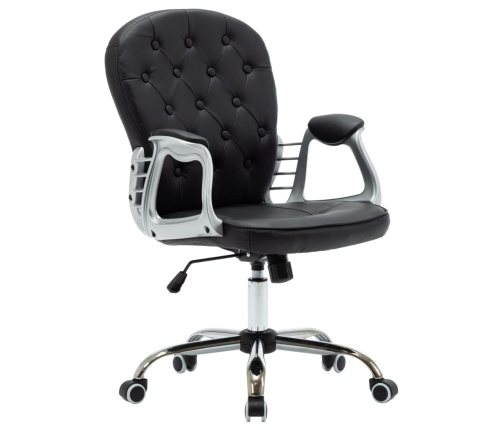 vidaXL biroja krēsls, melna mākslīgā āda