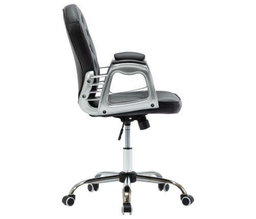 vidaXL biroja krēsls, melna mākslīgā āda