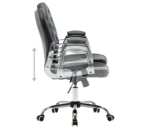 vidaXL biroja krēsls, melna mākslīgā āda