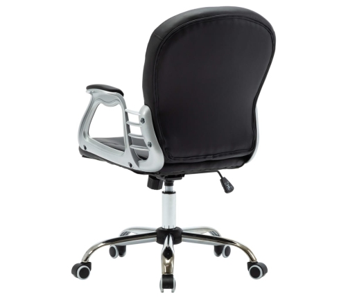 vidaXL biroja krēsls, melna mākslīgā āda