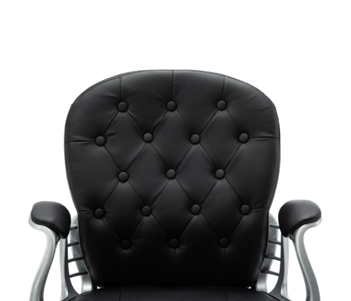 vidaXL biroja krēsls, melna mākslīgā āda