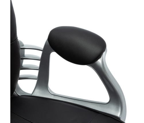 vidaXL biroja krēsls, melna mākslīgā āda