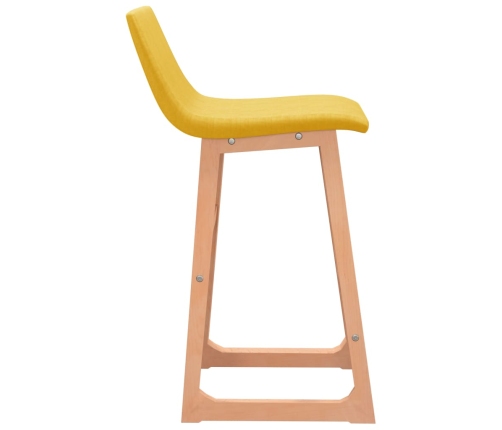 vidaXL bāra krēsli, 2 gab., sinepju dzeltens audums