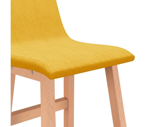 vidaXL bāra krēsli, 2 gab., sinepju dzeltens audums
