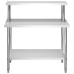 vidaXL virtuves darba galds ar plauktu, 120x60x120 cm, tērauds
