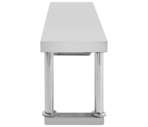 vidaXL virtuves darba galds ar plauktu, 120x60x120 cm, tērauds