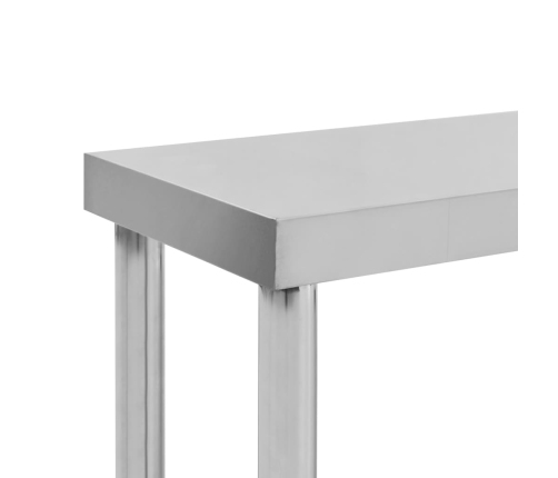 vidaXL virtuves darba galds ar plauktu, 120x60x120 cm, tērauds