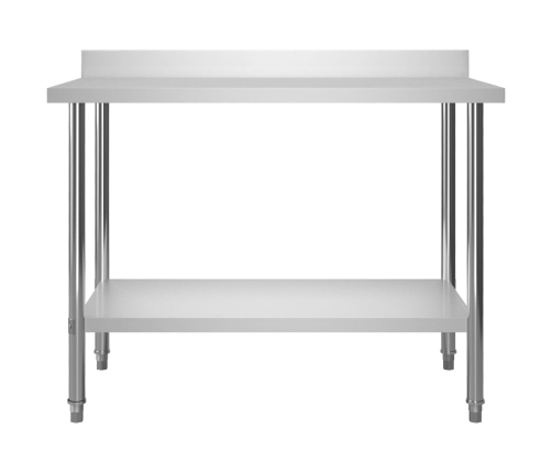 vidaXL virtuves darba galds ar plauktu, 120x60x120 cm, tērauds