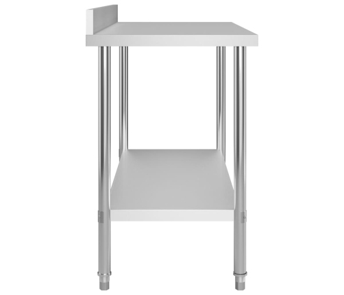 vidaXL virtuves darba galds ar plauktu, 120x60x120 cm, tērauds