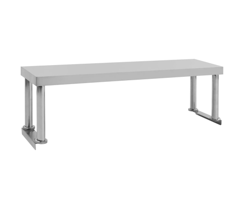 vidaXL virtuves darba galds ar plauktu, 120x60x120 cm, tērauds