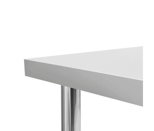 vidaXL virtuves darba galds ar plauktu, 120x60x150 cm, tērauds