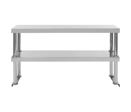 vidaXL virtuves darba galds ar plauktu, 120x60x150 cm, tērauds