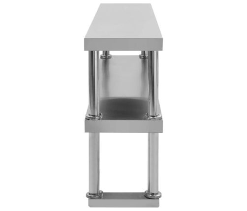 vidaXL virtuves darba galds ar plauktu, 120x60x150 cm, tērauds