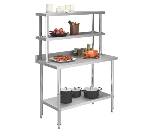 vidaXL virtuves darba galds, 120x60x150 cm, nerūsējošs tērauds