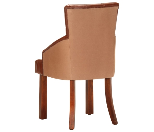 vidaXL virtuves krēsli, 2 gab., brūna dabīgā kazas āda