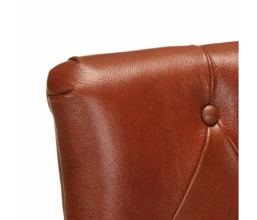 vidaXL virtuves krēsli, 2 gab., brūna dabīgā kazas āda