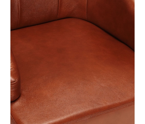 vidaXL virtuves krēsli, 2 gab., brūna dabīgā kazas āda