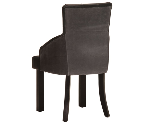 vidaXL virtuves krēsli, 2 gab., melna dabīgā kazas āda