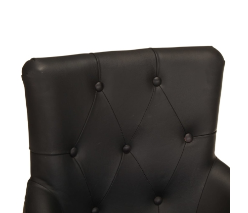 vidaXL virtuves krēsli, 2 gab., melna dabīgā kazas āda